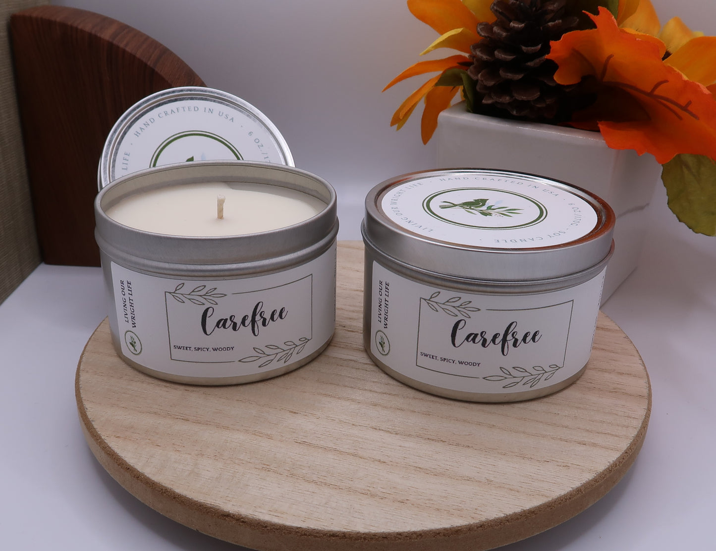 Carefree Tin Candle