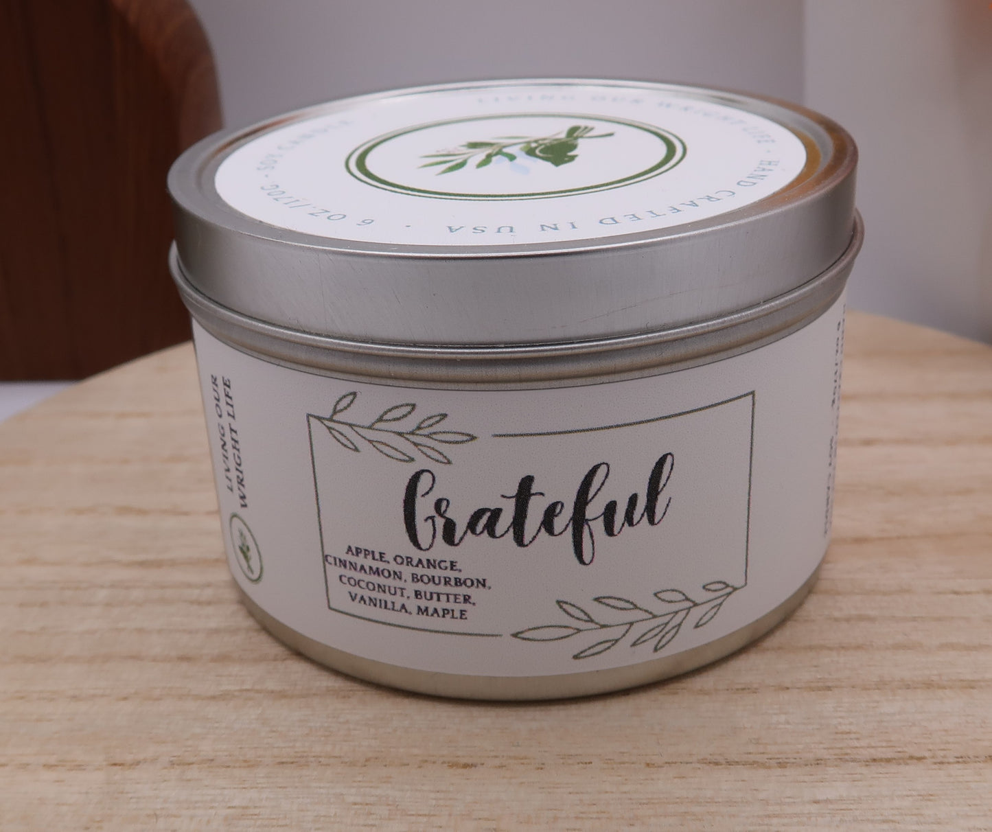 Grateful Tin Candle