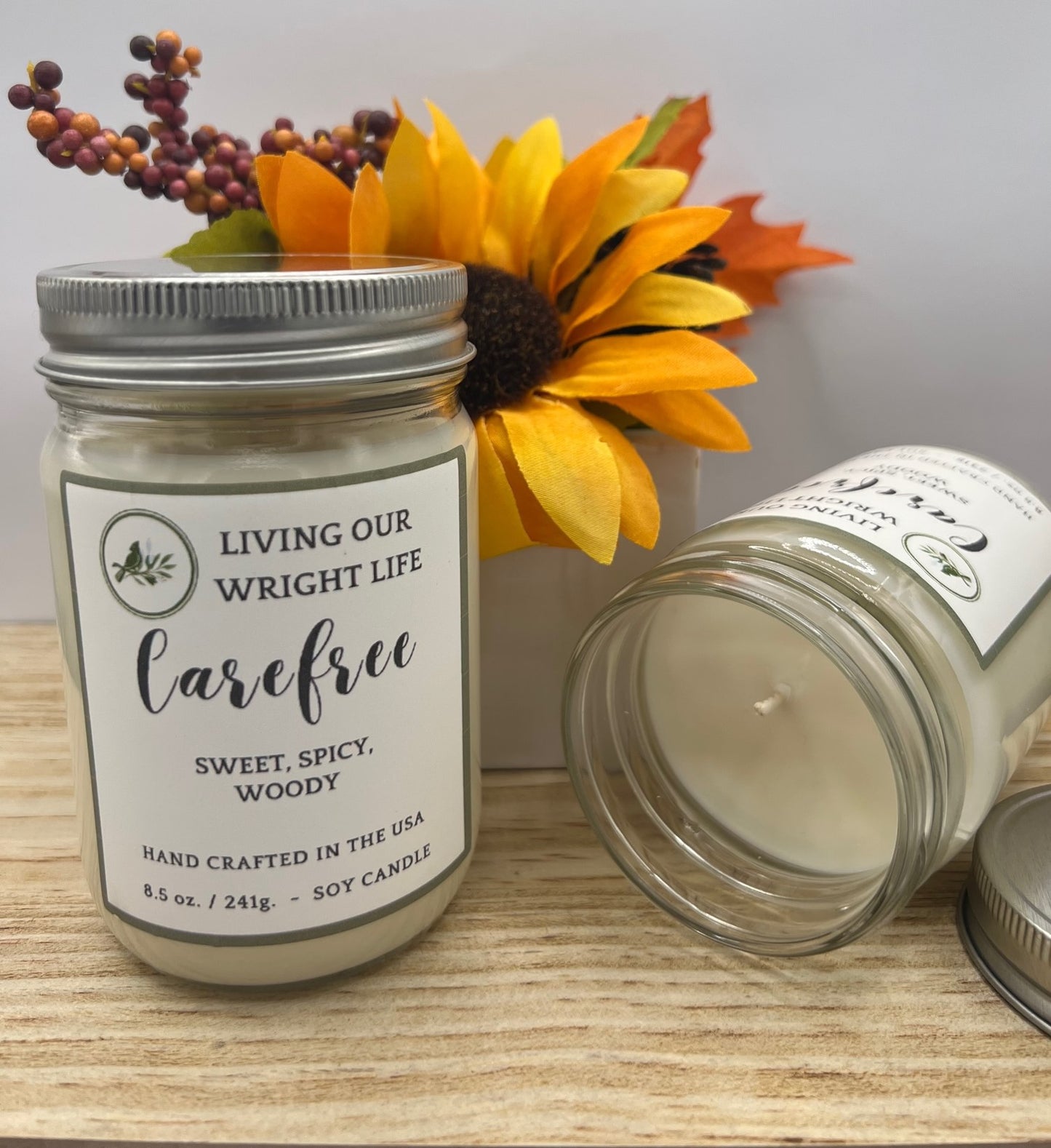 Carefree Glass Candle